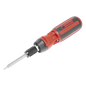 Desarmador 6 en 1 con Mango de Agarre Plástico (Torx #10 y #20, Hexagonal #5, PH0, PH2, Plana #5)