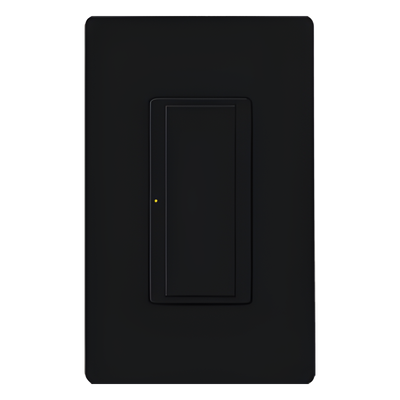 Switch electrónico de pared Maestro de doble voltaje 120-277 V, 8 A para iluminación y motores, dos hilos sin neutro, control por RF para sistema RadioRA 2, color negro