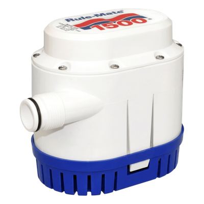 Bomba de Achique Automática / 1500 GPH / 12V CC / Altura 2.5 m (8.2 ft) / Interruptor Integrado / ABS Marítimo