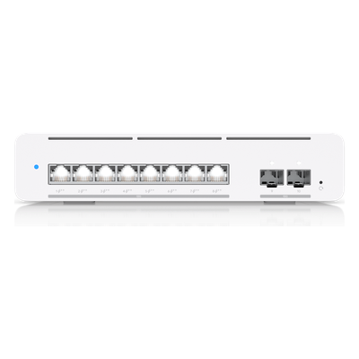 USW Pro XG 8 PoE Switch PoE++ Capa 3 Etherlighting™ de 8 Puertos 10GbE (Todos PoE++) y 2 Puertos SFP+ con Disponibilidad PoE de 155W