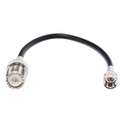 Jumper Adaptador RF / Mini UHF Macho a UHF Hembra (SO-239) / Cable RG-58/U 20 cm / Bronce Niquelado / Contacto Oro y Plata / Aislante Delrin