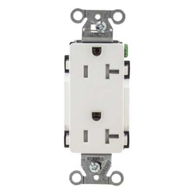 Contacto Duplex Decorador / 20 A / 125V / NEMA 5-20R / 2 Polos 3 Hilos / Resistente a Manipulaciones / Grado Industrial / 3.28 x 1.14 x 1.29 in
