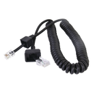 Cable para Micrófono de Radio Móvil / Conector RJ-45 de 6 Pines / Longitud 300 mm (11.8 in) / Cobre Desnudo / Temperatura -20~105°C / Funda PP-PU