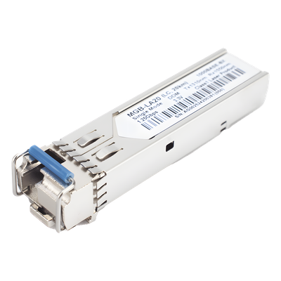 Transceptor WDM mini-Gbic SFP 1G LC TX:1310nm RX:1550 para fibra Mono Modo 20 Km, Requiere MGB-LB20
