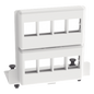 Patch Panel de 8 Puertos Keystone, Para Uso con Gabinetes Multipropósito, de Instalación a Presión, Color Blanco