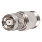 Adaptador RF en Línea / TNC Macho Inverso a N Hembra / Cuerpo Bronce Niquelado / Contacto Oro / Aislante Teflón