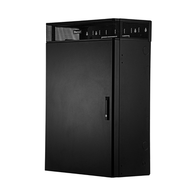 Gabinete de Montaje en Pared TrueEdge™, Con 6 UR para Equipo Activo y 6 UR para Paneles de Parcheo, Fabricado en Acero, Color Negro