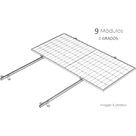 Sistema de Montaje Solar / Techo Plano / 1 Módulo / Resistencia Viento 140 km/h / Inclinación 15° / Área 4 m² (43.1 ft²)