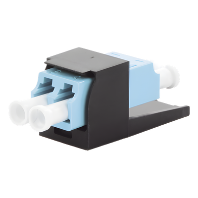 Módulo Acoplador LC Duplex, para Fibra Óptica Multimodo OM3/OM4, Tipo Mini-Com, Color Aqua