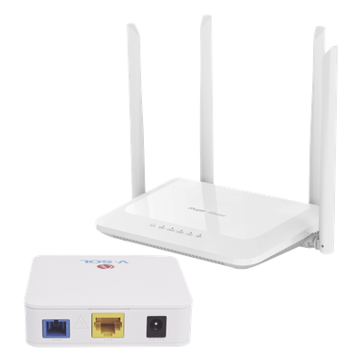 Kit 1 ONU Bridge V-Sol, Dual GPON/EPON con Router Home Mesh Ideal para distribuciones WISP de mayor cobertura Wi-Fi en Hogares y Oficinas