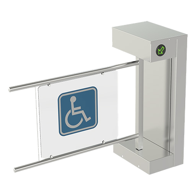 Torniquete De Cortesía Motorizado / Acabado En Acero Inoxidable Con Hoja de Acrílico / Bidireccional / Compatible con Cualquier Control De Acceso de Contacto Seco