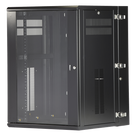 Gabinete de Montaje en Pared / 19in / 18 UR / 635mm (2.08ft) Profundidad / Ventana de Seguridad / 300 lb (136.1 kg) Carga / Acero Negro