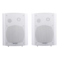 Altavoces Amplificada de Montaje en Pared 5\"+1.5\" | RMS 20W@8ohms y Pasivo 20W | Material ABS | Reja Metálica | Bracket de Metal | Color Blanco
