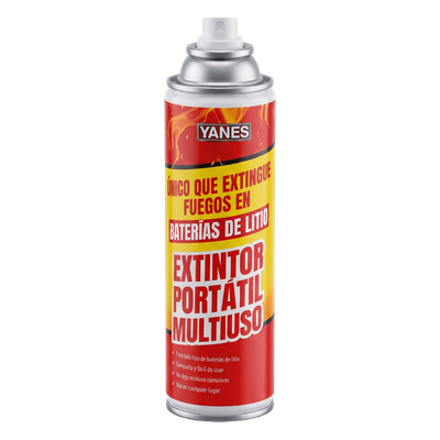 Extintor Portátil en Aerosol / Fuegos Clase A, K y Li / Baterías de Ion-Litio