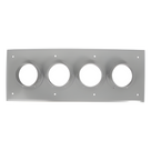 Placa Pasamuro / 4 Puertos / 4.0' (101.6 mm) / Aluminio / IP66 / 25.50 x 9.50 in