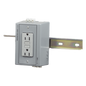 Caja Utilitaria para Montaje en Riel Din con Contacto Duplex de 15 A 125 V / Nema 5-15R / Gris.