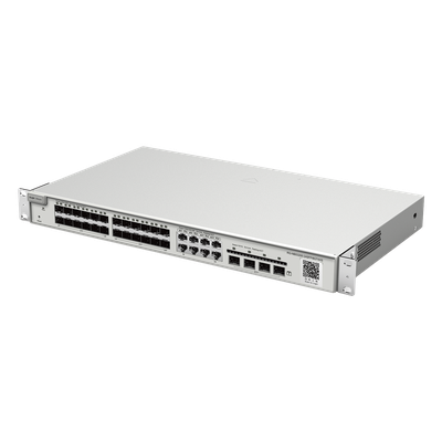 Switch administrable Capa 2+ Plus, 24 puertos SFP con 8 puertos Ethernet Gigabit y 4 SFP+ gestión en la nube