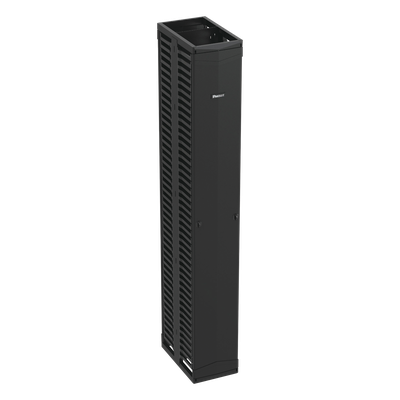 Organizador Vertical PatchRunner™, Doble (Frontal y Posterior), Para Rack Abierto de 45 Unidades, 12in de Ancho, Color Negro