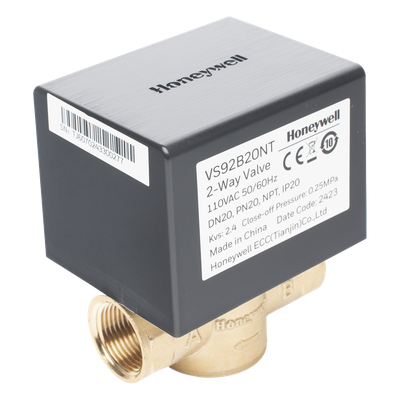 Válvula de control eléctrica de 2 vías para fancoil, retorno por resorte, normalmente cerrada, 110 V CA, DN20 (3/4\"), conexión NPT