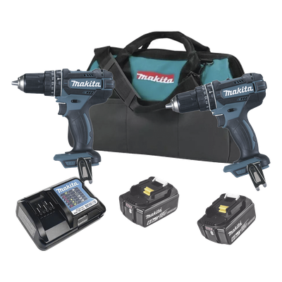 Kit Taladro Percutor + Llave de Impacto / 18V / 2 Baterías 3Ah / Motor BL / 210 Nm / 1/2\"