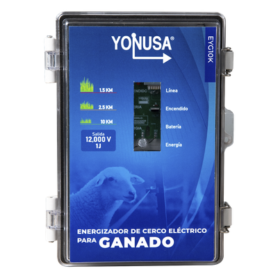 Energizador para Ganado 10,000Volts-2JOULES/ 25,000 metros lineales de protección / Cercas Electrificadas