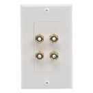 Placa de Pared para Altavoces / 2 Canales / Postes Tipo Banana / Conectores Chapados en Oro / Estilo Decora 1 Unidad / 75 x 115 mm