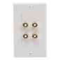 Placa de Pared | Postes de Unión Tipo Banana | Conexión para 2 Altavoces | Fácil Instalación | Conectores Chapados en Oro