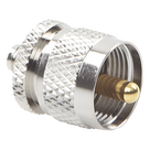 Adaptador RF en Línea / SMA Hembra a UHF Macho (PL-259) / Cuerpo Bronce Niquelado / Contacto Oro / Aislante Teflón