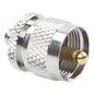 Adaptador en Línea de Conector SMA Hembra a UHF Macho (PL-259), Níquel/ Oro/ Teflón.