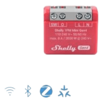 Mini Interruptor inteligente Wi-Fi 2.4 / medición de consumo, /1 canal 8A 110-240 / compatible con asistentes de voz