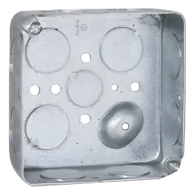 Caja Cuadrada 4 x 4\"/Profundidad  1- 1/2\"/ 11 Entradas de 3/4\" y 1 de 1/2\".