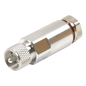 Conector UHF Macho (PL-259) para Cable HELIAX de 1/2\" LDF4-50A, LP-450A, Tipo Rosca, Bronce Blanco/ Plata/ Teflón.