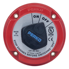 Interruptor de Desconexión de Batería Marina PERKO 9601 / 250A Continuos 360A Intermitentes / 6-32 VCC / Encendido Protegido / Desconexión de Alternador / Seguridad con Llave