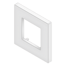Embellecedor para Caja Europea / Dimensiones 84x84x8 mm Externas / ABS Antimicrobiano / Blanco con Efecto de Contraste / Colocación Fácil y Rápida