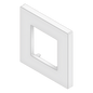 Embellecedor para Caja Europea / Dimensiones 84x84x8 mm Externas / ABS Antimicrobiano / Blanco con Efecto de Contraste / Colocación Fácil y Rápida