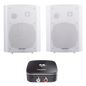 Kit  Altavoces + Modulo Receptor BT | Montaje en Pared | 2x20W RMS | Material ABS y Reja Metálica | Bracket de Metal | Color Blanco