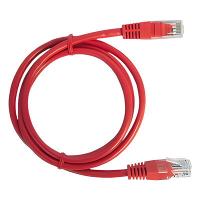 Cable de Parcheo UTP Cat6 / 1 Metro (3.28 Pies) / RJ45 / Sin Blindaje / Rojo