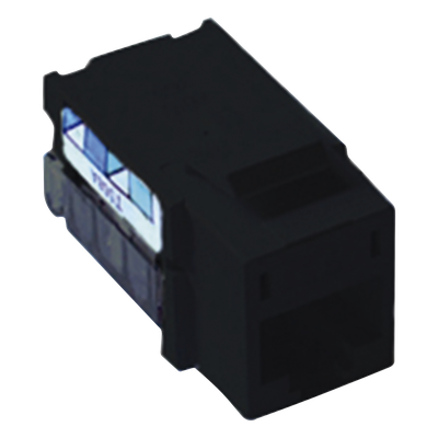 Jack RJ45 categoría 6 de 8 conductores tipo snap-in color negro para el marco de 6 puertos de la línea Claro
