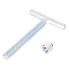 Ancla para base triangular / Varilla roscada 3/4' / ASTM-36 Cal. 16 / Galvanizado electrolítico / 18 cm varilla / 12 cm travesaño