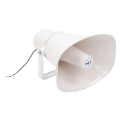 Altavoz para Exterior | Tipo Trompeta | 15-30W | 70/100V | IP66 | Material ABS | Bracket de Metal