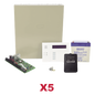 Kit de 5 paneles de alarma híbridos con teclado 6160RF, transformador y batería, ampliables a 48 zonas