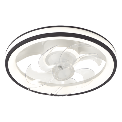 Ventilador de Techo con Luminario LED de  110 V CA 50/60 Hz /  88 W /4500 Lm / 6500 - 4 000 - 2 700 K /3 Tonos de Luz / 501 mm / 6 Velocidades / Dimeable / Color Blanco y Negro.