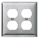 Tapa para Contacto Dúplex / 2 Receptáculos / Montaje Vertical / Cromo / Certificación UL