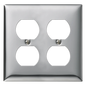 Tapa para Contacto Dúplex / 2 Receptáculos / Montaje Vertical / Cromo / Certificación UL