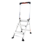 Escalera de Tijera / 3 Peldaños Jumbo / Altura 0.67 m (2.2 ft) / Capacidad 170 kg (375 lbs) / Barra Anti-caídas / Almohadillas Antideslizantes