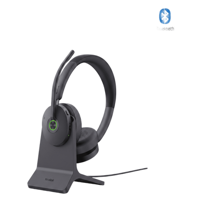 Diadema Bluetooth Yealink BH74 con Cancelación Activa de Ruido Híbrida, Base de Carga y Tecnología Acoustic Shield 3.0.