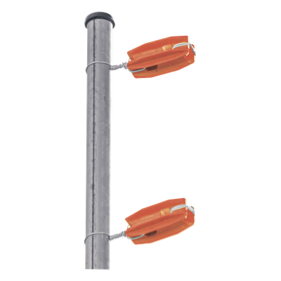 Aislador de Esquina Naranja para Cercos Eléctricos / 18 kV / Resinas Vírgenes / Resistencia 7.5-10.2 kg / Anti UV / 66 mm x 31.6 mm