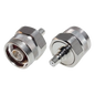 Adaptador de Bajo PIM, Interserie de Conector N Macho a QMA (Quick Mate) Hembra, Bronce Blanco/ Oro/ Teflón.