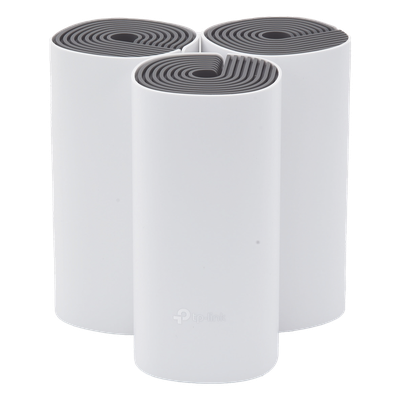 Kit de Router inalámbrico mesh Deco E4 para Hogar / Doble banda AC 1200  / 2 puertos 10/100 Mbps / Compatible con amazon alexa.