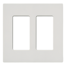 Placa de Pared 2 Espacios / Diseño Screwless / Perfil 7.6 mm / Acabado Snow Satinado / Compatible Lutron Maestro, Diva, Pico
